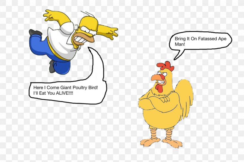 Rooster Chicken Duck Homer Simpson The Simpsons: Tapped Out, PNG, 1024x682px, Rooster, Area, Art, Bart Simpson, Beak Download Free