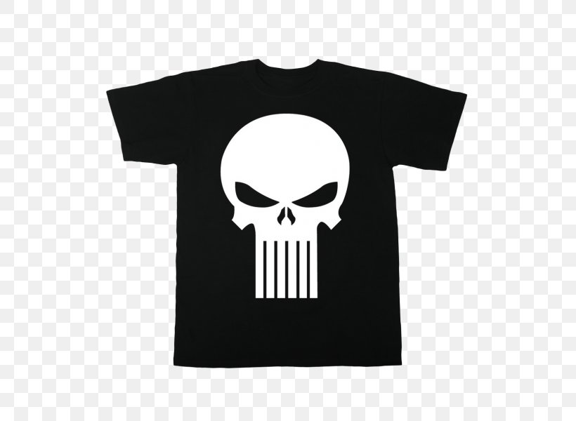 T-shirt Punisher Human Skull Symbolism Marvel Comics, PNG, 530x600px, Tshirt, Black, Bone, Brand, Human Skull Symbolism Download Free