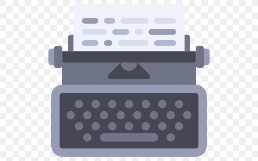 Typewriter Icon, PNG, 512x512px, Typewriter, Blue, Office Equipment, Rectangle, Scalable Vector Graphics Download Free