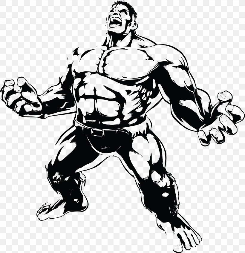 Hulk Drawing Clip Art, PNG, 4000x4136px, Hulk, Arm, Art, Black And White, Blog Download Free