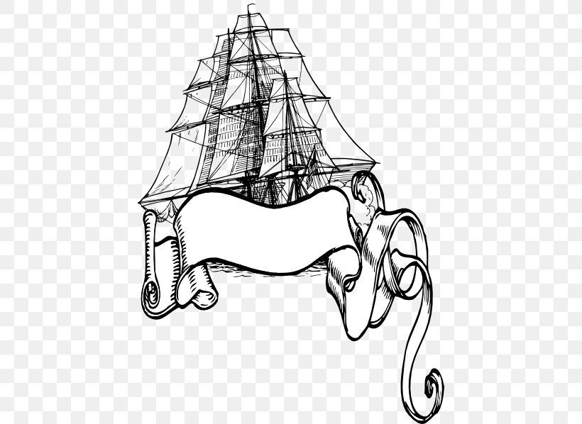 Sailing Ship Clip Art, PNG, 432x598px, Ship, Artwork, Black And White, Boat, Chariot Download Free