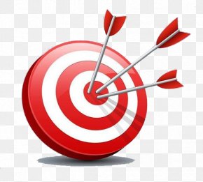 Red Three-dimensional Archery Target - Darts Shooting Target Bullseye Arrow PNG