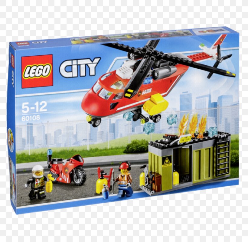 LEGO 60108 City Fire Response Unit Lego City Toy Block, PNG, 800x800px, Lego City, Aircraft, Construction Set, Fire Station, Helicopter Download Free
