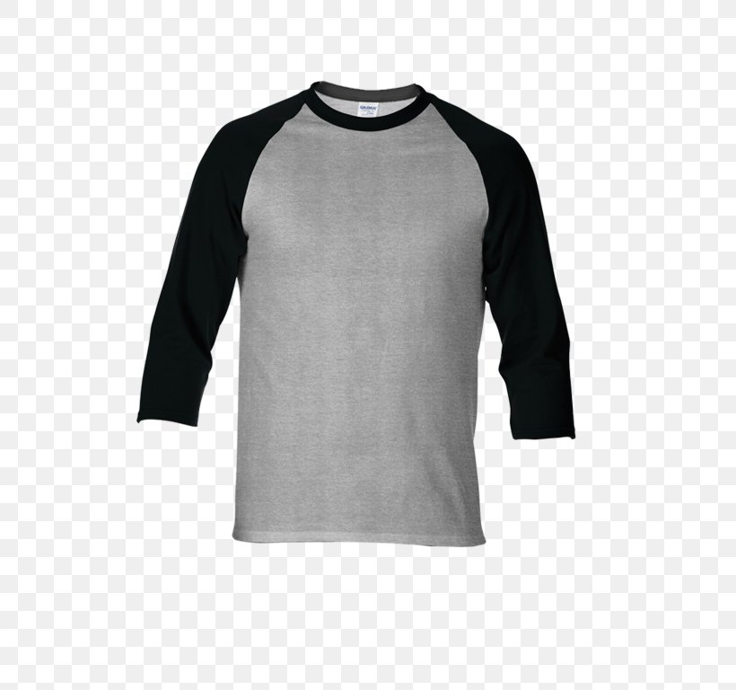 Long-sleeved T-shirt Hoodie Raglan Sleeve Gildan Activewear, PNG, 768x768px, Tshirt, Black, Clothing, Clothing Sizes, Collar Download Free