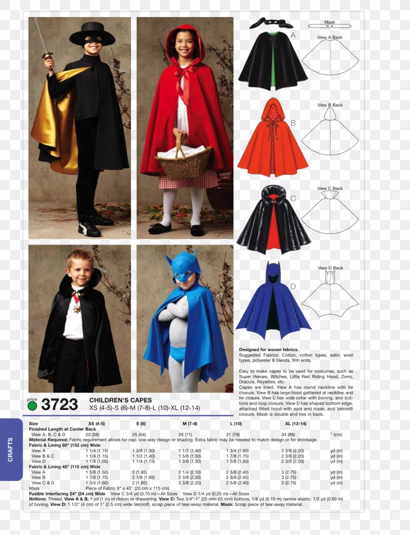 Simplicity Pattern Sewing Halloween Costume Pattern, PNG, 1350x1763px, Simplicity Pattern, Academic Dress, Butterick Publishing Company, Cape, Child Download Free