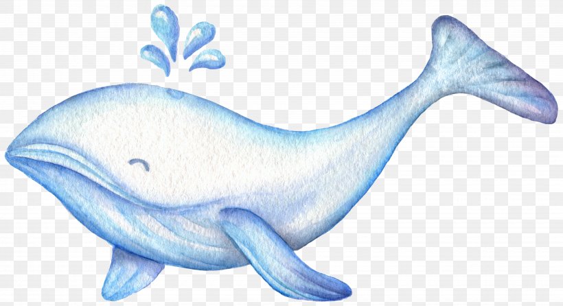 Watercolor Painting Cuteness Illustration, PNG, 3700x2014px, Watercolor Painting, Cartoon, Color, Common Bottlenose Dolphin, Cuteness Download Free