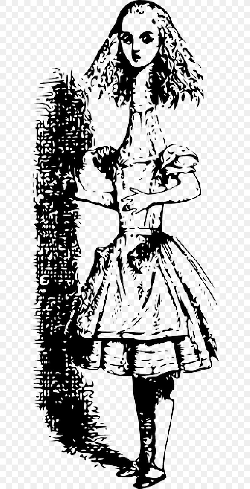 Alice's Adventures In Wonderland Go Ask Alice Illustration, PNG, 800x1600px, Alices Adventures In Wonderland, Alice, Art, Artwork, Blackandwhite Download Free