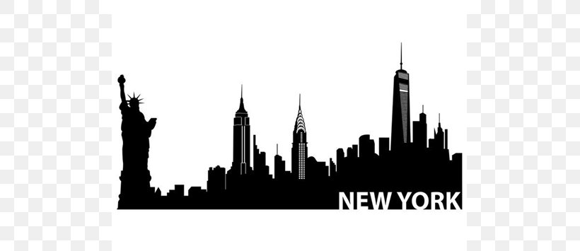 New York City Skyline Silhouette Painting, PNG, 749x355px, New York City, Art, Black And White, Brand, City Download Free