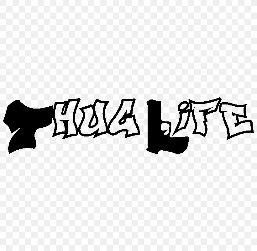 Sticker Wall Decal Thug Life, PNG, 800x800px, Sticker, Area, Black, Black And White, Brand Download Free
