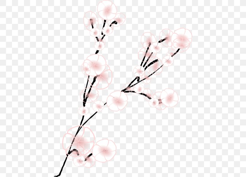 Cherry Blossom Flower Clip Art, PNG, 462x593px, Blossom, Art, Branch, Cherry Blossom, Drawing Download Free