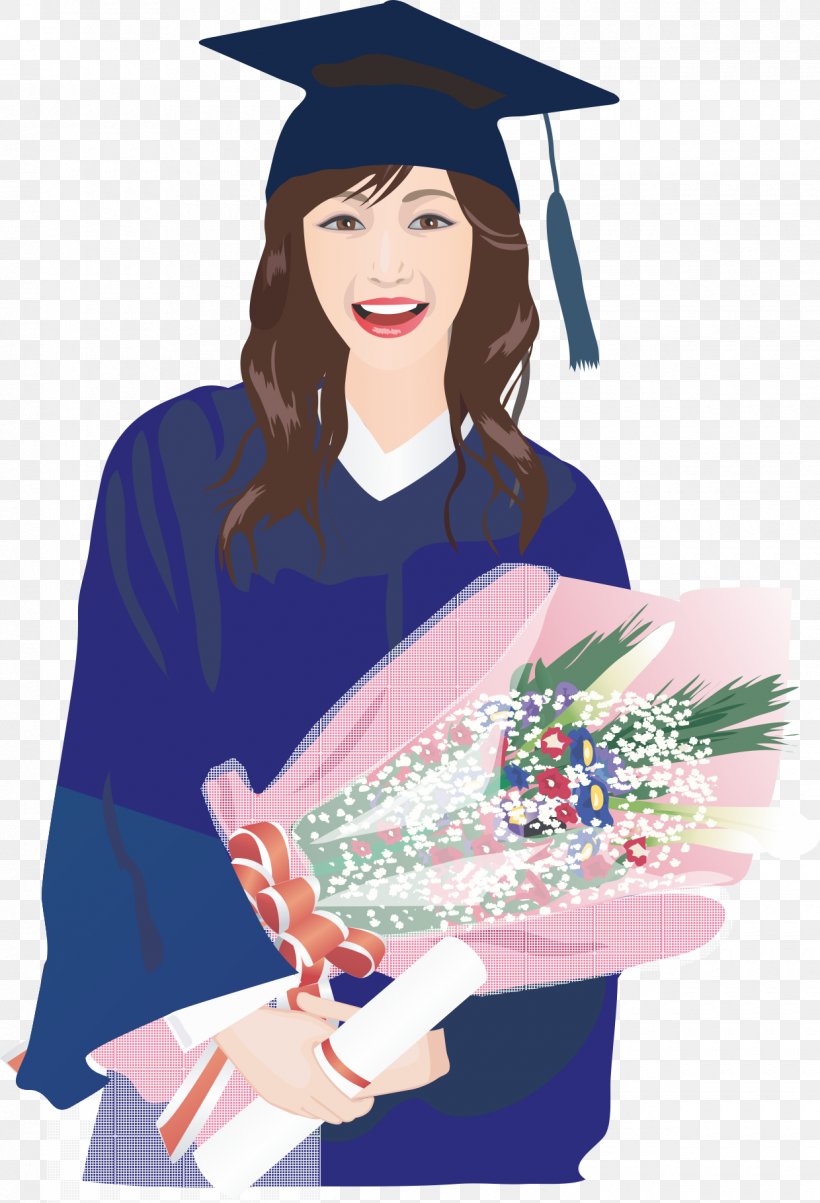 Graduation Ceremony Doctorate Woman Academic Dress, PNG, 1240x1820px, Watercolor, Cartoon, Flower, Frame, Heart Download Free