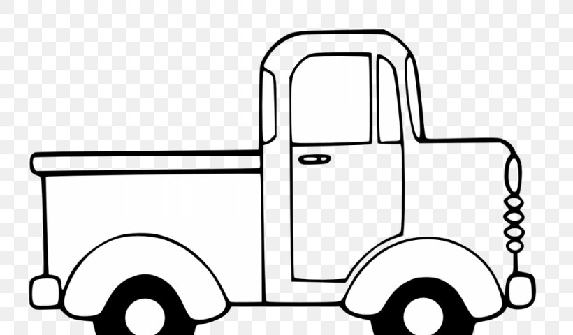 Pickup Truck Van Car Clip Art, PNG, 1024x600px, Pickup Truck, Area, Black And White, Car, Commercial Vehicle Download Free