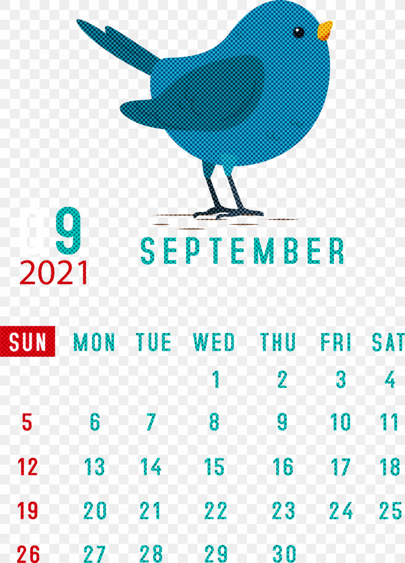 September 2021 Printable Calendar September 2021 Calendar, PNG, 2159x2999px, September 2021 Printable Calendar, Beak, Birds, Line, Logo Download Free