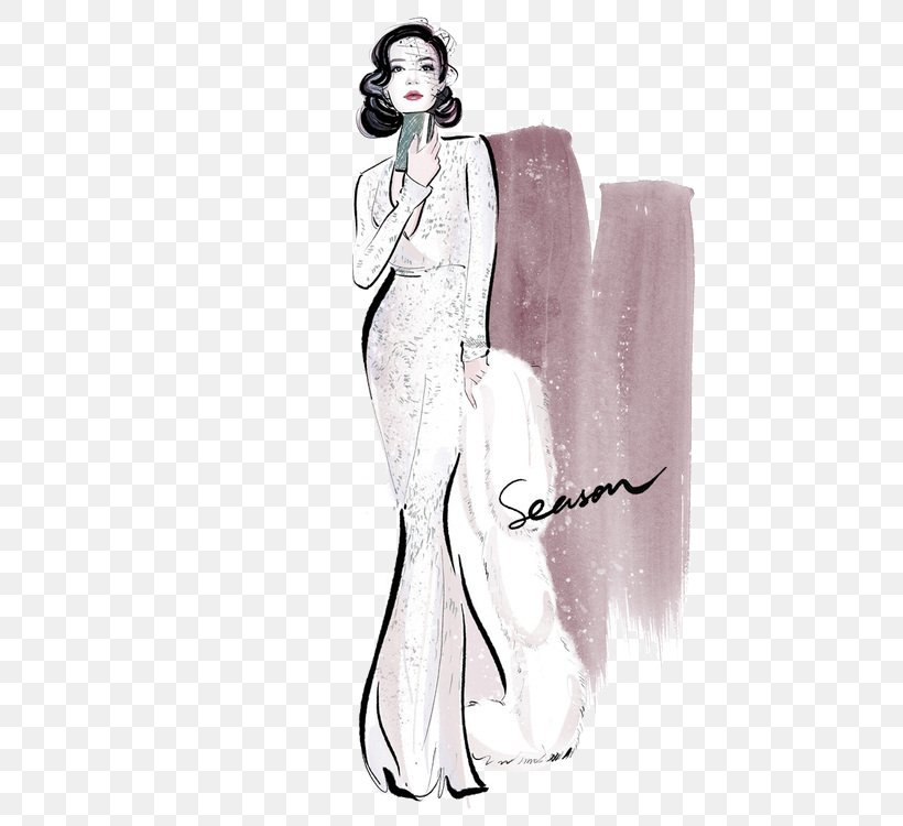 Fashion Designer Skirt Contemporary Western Wedding Dress Illustration, PNG, 500x750px, Watercolor, Cartoon, Flower, Frame, Heart Download Free