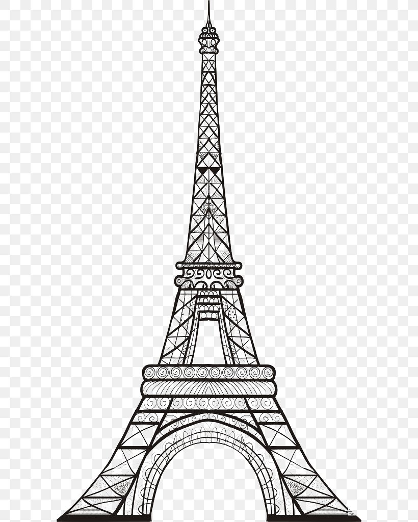 Eiffel Tower Sketch Tower Drawing, PNG, 598x1024px, Eiffel Tower, Black And White, Building, Drawing, Landmark Download Free