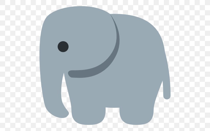 Indian Elephant African Elephant Emojipedia, PNG, 512x512px, Indian Elephant, African Elephant, Carnivoran, Dog Like Mammal, Elephant Download Free