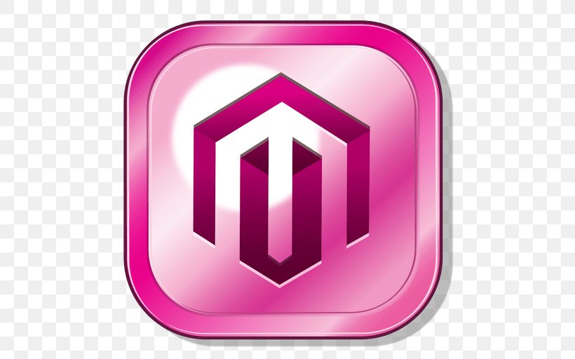 Magento Online Shopping PrestaShop, PNG, 512x512px, Magento, Brand, Magenta, Online Shopping, Pink Download Free