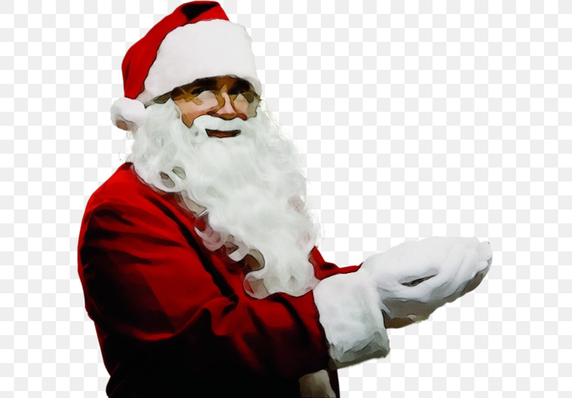 Santa Claus, PNG, 600x570px, Watercolor, Beard, Christmas, Facial Hair, Paint Download Free