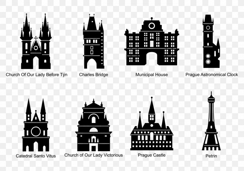 Prague Silhouette, PNG, 1400x980px, Prague, Architecture, Black And White, Brand, Gothic Architecture Download Free