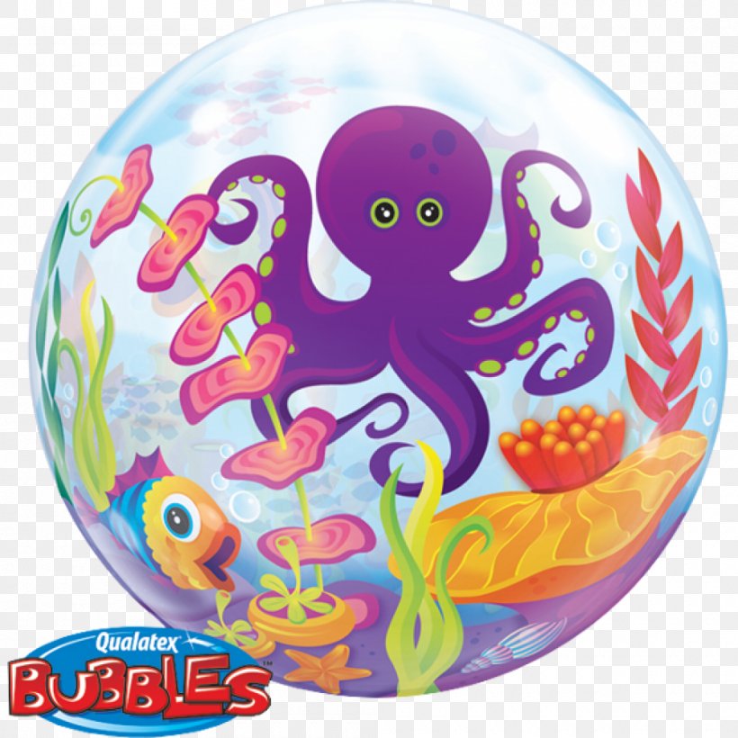 Balloon Deep Sea Creature Party Helium, PNG, 1000x1000px, Balloon, Birthday, Centimeter, Cephalopod, Deep Sea Download Free