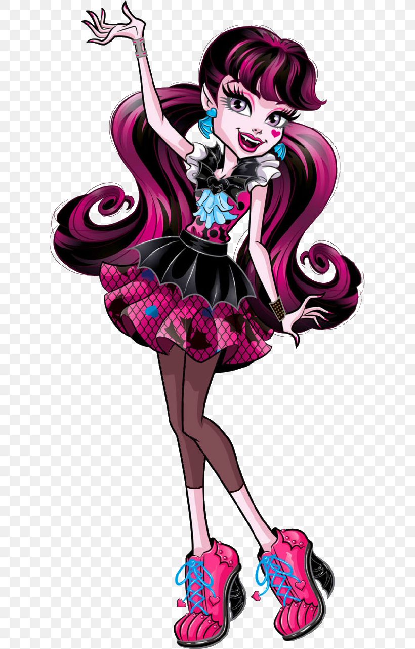 Frankie Stein Monster High Draculaura Clawdeen Wolf Doll, PNG, 623x1282px, Watercolor, Cartoon, Flower, Frame, Heart Download Free