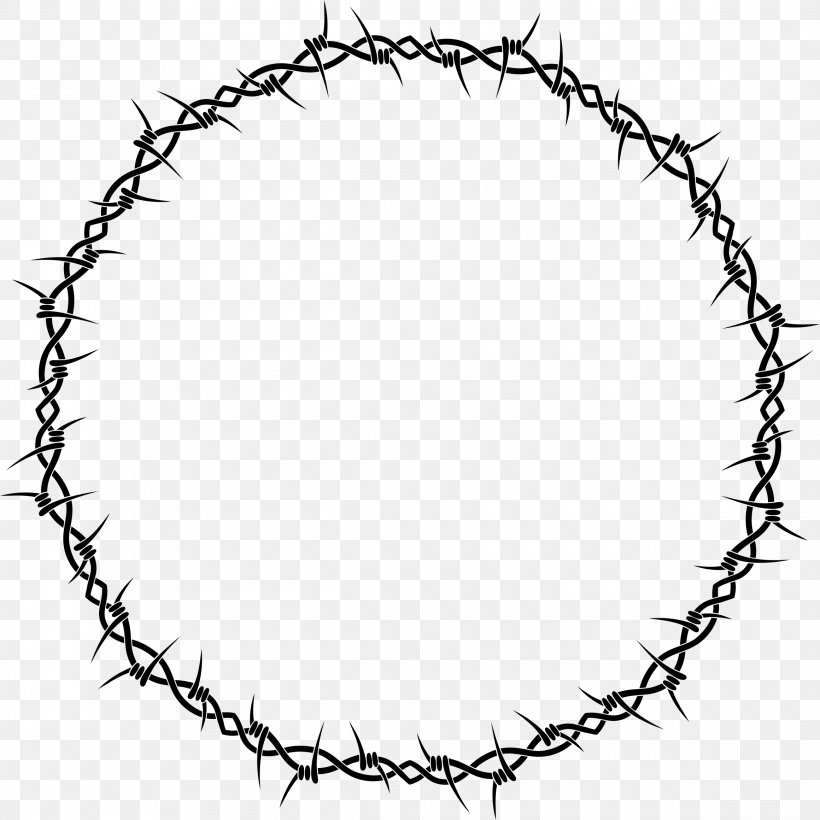 Barbed Wire Electrical Wires & Cable Diagram Clip Art, PNG, 2320x2320px, Barbed Wire, Area, Black And White, Body Jewelry, Branch Download Free