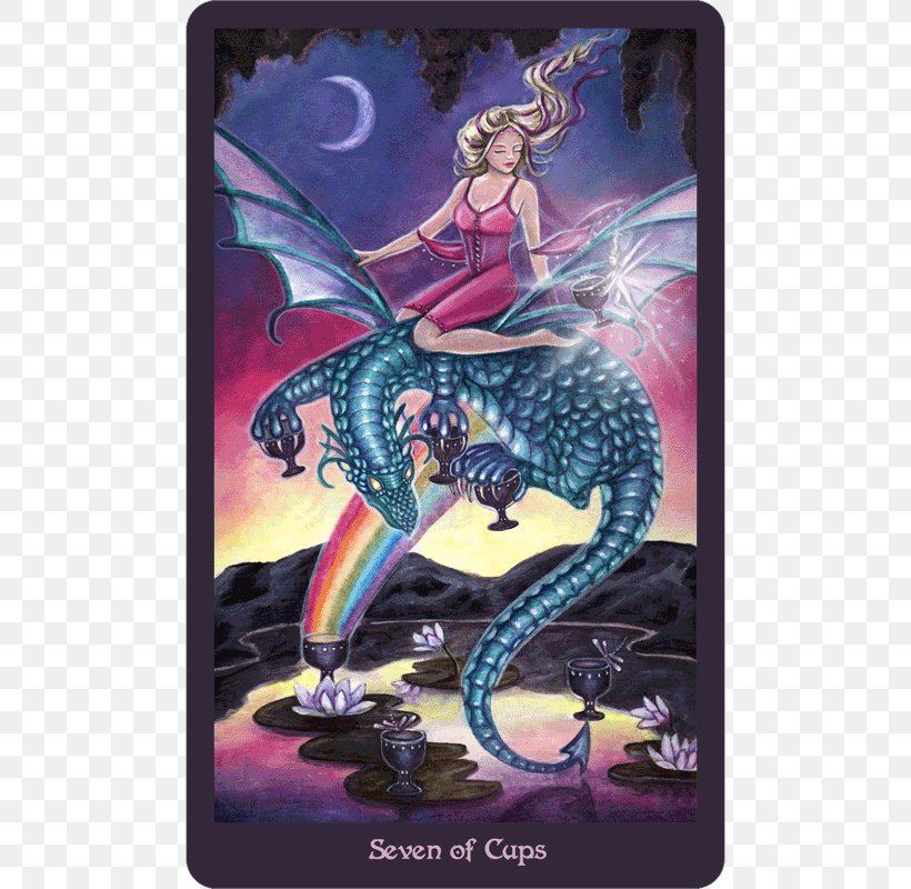 Crystal Visions Tarot Seven Of Cups Playing Card The Fool, PNG, 600x800px, Tarot, Art, Dragon, Fantasy, Fantasy World Download Free