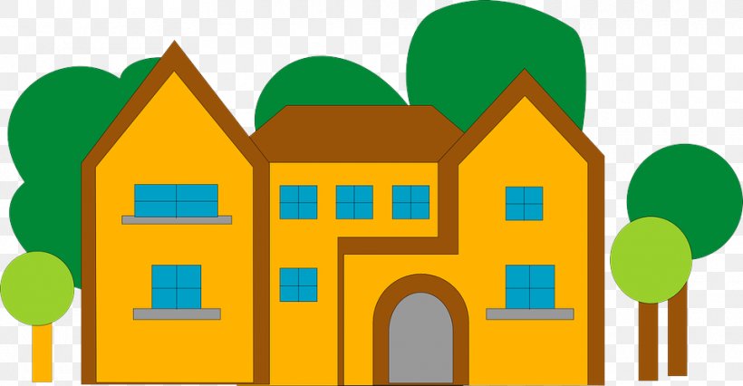 Green Yellow House Clip Art Real Estate, PNG, 960x499px, Green, Building, Home, House, Real Estate Download Free