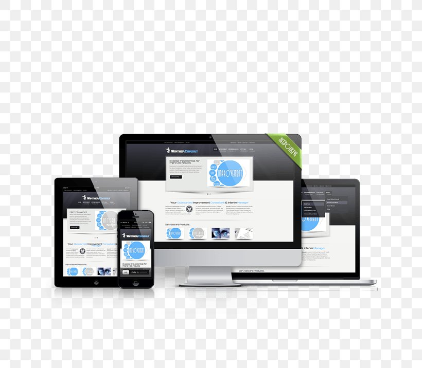 Responsive Web Design Web Development Graphic Design, PNG, 650x716px, Responsive Web Design, Brand, Brochure, Computer Monitor, Computer Monitors Download Free