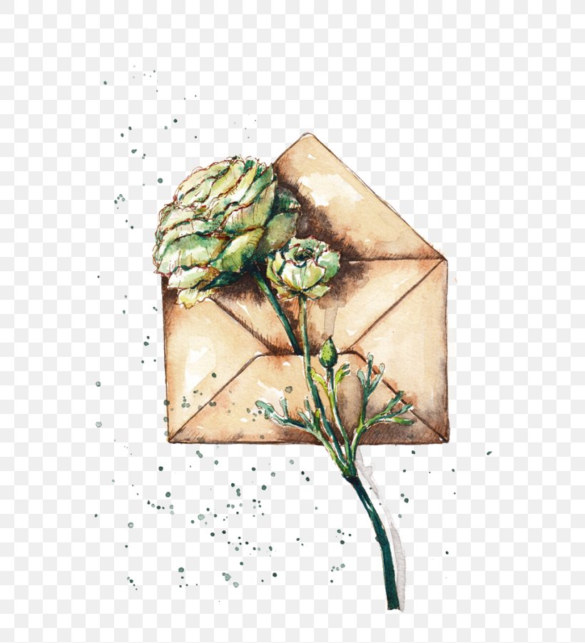 Envelope Watercolor Painting, PNG, 700x901px, Envelope, Flower, Leaf, Letter, Mail Download Free