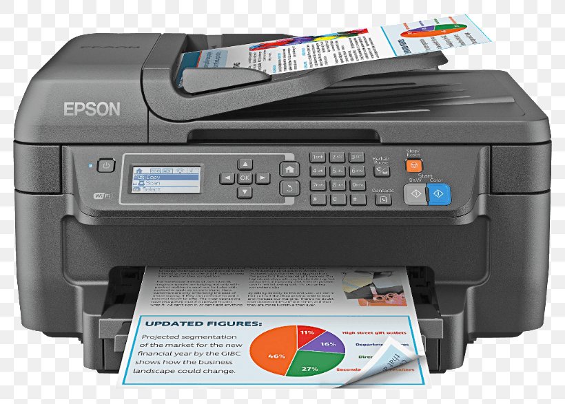 Multi-function Printer Epson WorkForce WF-2750 Inkjet Printing, PNG, 786x587px, Multifunction Printer, Airprint, Business, Color Printing, Duplex Printing Download Free