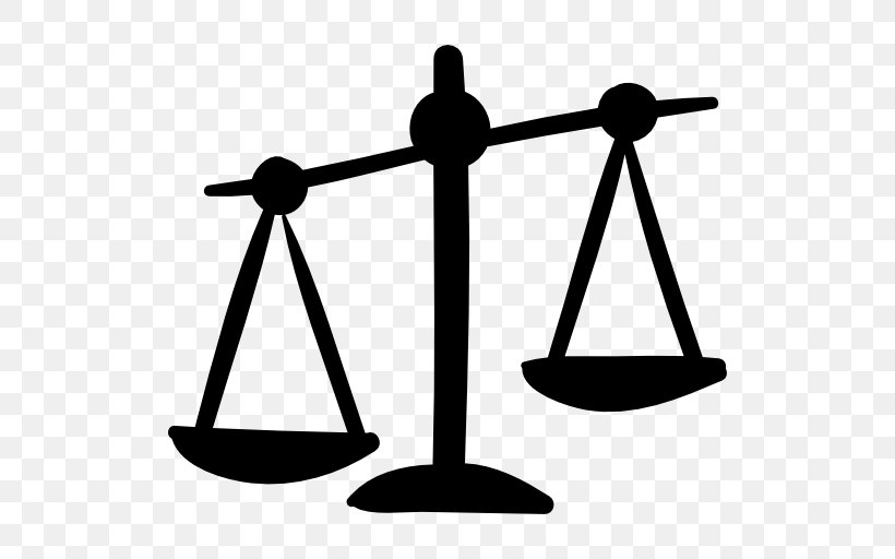 Measuring Scales Lady Justice Clip Art, PNG, 512x512px, Measuring Scales, Area, Bilancia, Black And White, Justice Download Free