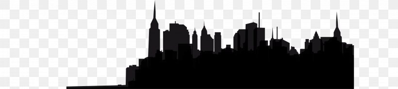 New York City Black And White Skyline Monochrome Photography, PNG, 3270x739px, New York City, Black, Black And White, Building, City Download Free