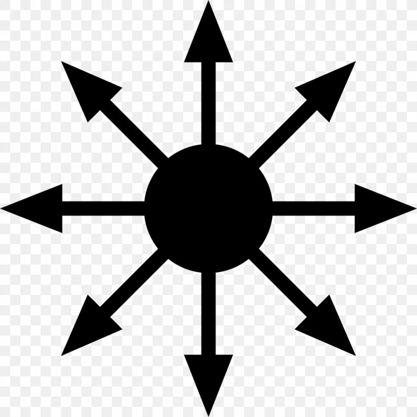 Chaos Magic Symbol Of Chaos Sigil, PNG, 1024x1024px, Chaos Magic, Artwork, Belief, Black And White, Bolt Thrower Download Free
