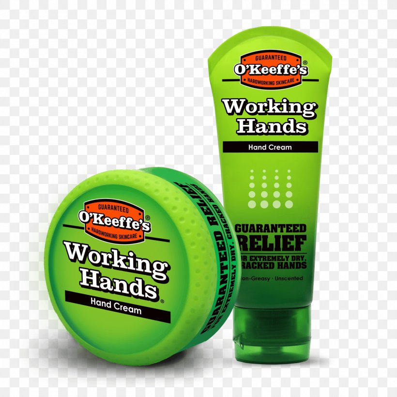 Lotion O'Keeffe's Working Hands Skin Care O'Keeffe's For Healthy Feet Foot Cream Moisturizer, PNG, 1500x1500px, Lotion, Cream, Foot, Green, Hand Download Free
