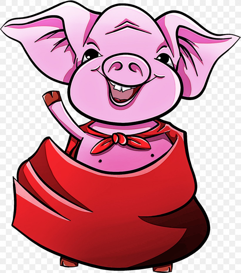 Cartoon Pink Suidae Snout Smile, PNG, 1091x1238px, Cartoon, Happy, Livestock, Magenta, Pink Download Free