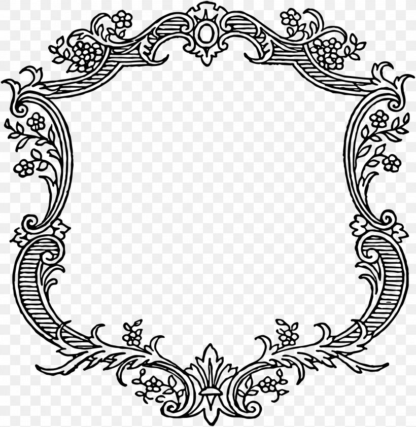 Picture Frame Vintage Clothing Clip Art, PNG, 2219x2280px, Borders And Frames, Area, Black And White, Cdr, Drawing Download Free