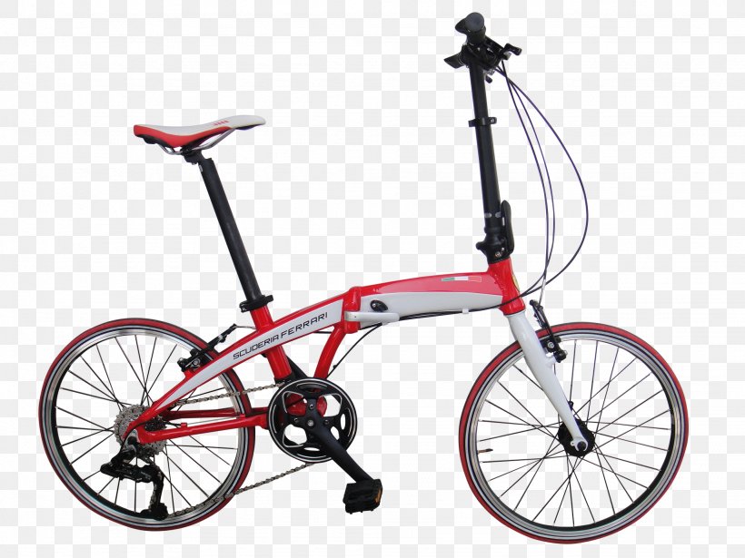 Ferrari Folding Bicycle Electric Bicycle Mountain Bike, PNG, 2048x1536px, Ferrari, Bicycle, Bicycle Accessory, Bicycle Drivetrain Part, Bicycle Frame Download Free