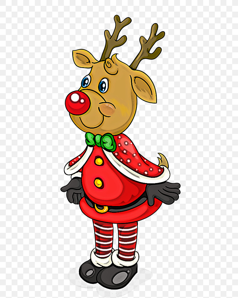 Cartoon Christmas Happy Deer Pleased, PNG, 494x1024px, Cartoon, Christmas, Deer, Happy, Pleased Download Free