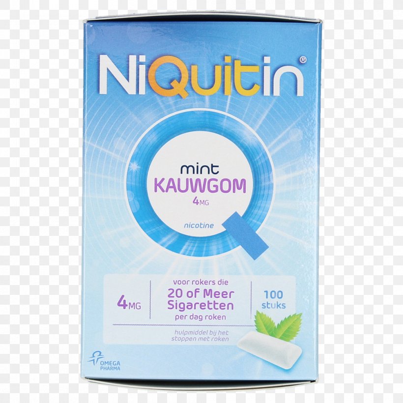 Chewing Gum Niquitin Nicotine Peppermint Pharmaceutical Drug, PNG, 1000x1000px, Chewing Gum, Brand, Health, Menthol, Milligram Download Free