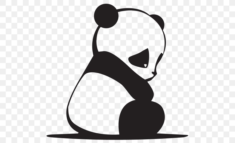 Giant Panda Bear Silhouette Drawing, PNG, 500x500px, Giant Panda, Art, Artwork, Bear, Black Download Free