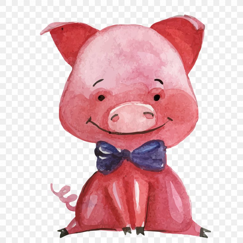 Vector Pink Piggy, PNG, 1600x1600px, Domestic Pig, Creativity, Designer, Livestock, Mammal Download Free