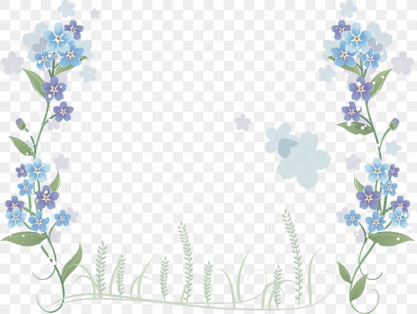 Flower Blue Clip Art, PNG, 1805x1364px, Flower, Blossom, Blue, Border, Branch Download Free