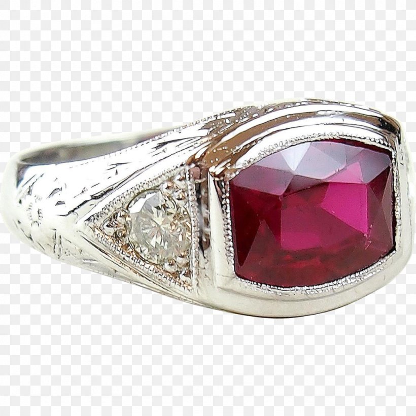 Ruby Ring Silver Diamond Gold, PNG, 1024x1024px, Ruby, Art, Art Deco, Diamond, Fashion Accessory Download Free