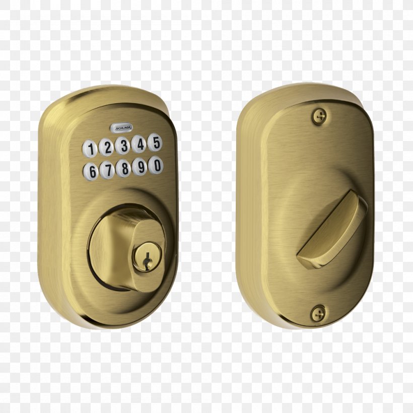 Schlage Dead Bolt Electronic Lock Door Handle, PNG, 1000x1000px, Schlage, Brass, Bronze, Dead Bolt, Door Download Free