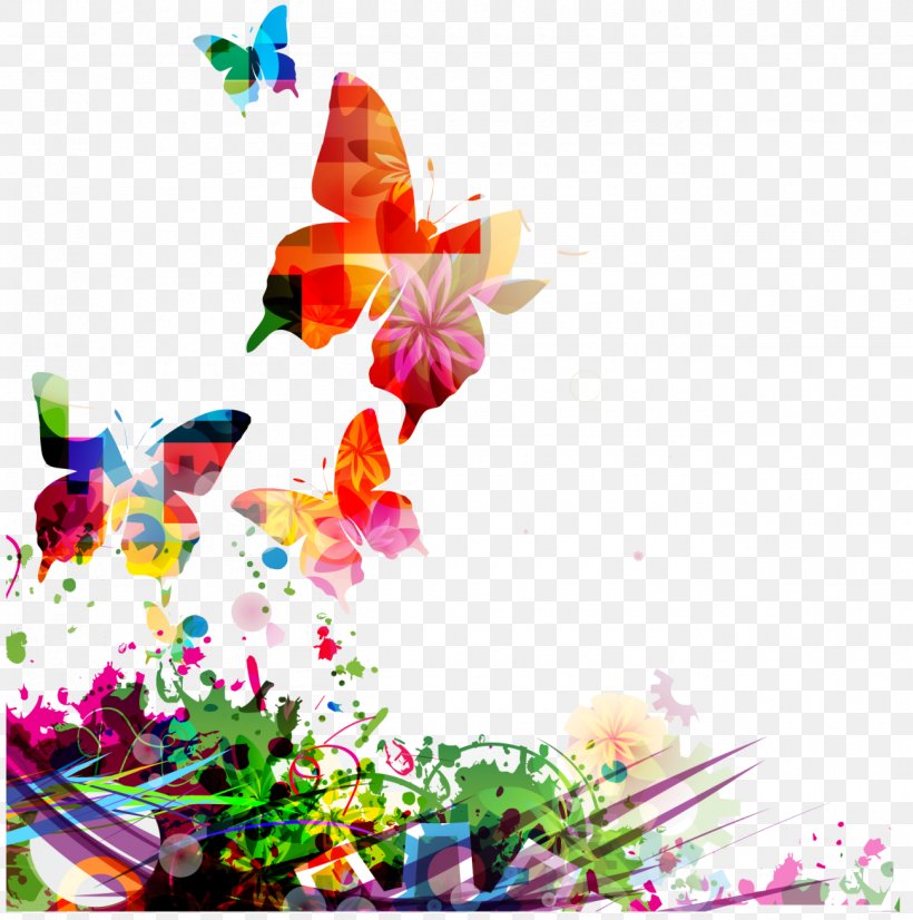Butterfly Flower Stock Photography, PNG, 1300x1311px, Watercolor, Cartoon, Flower, Frame, Heart Download Free