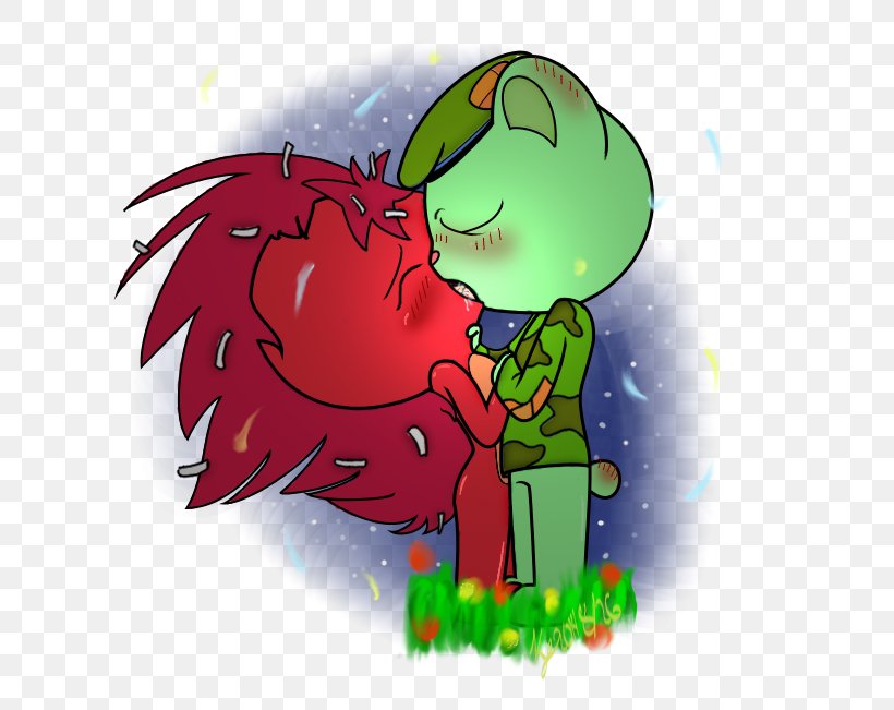Flippy Flaky Cuddles Toothy DeviantArt, PNG, 670x651px, Watercolor, Cartoon, Flower, Frame, Heart Download Free