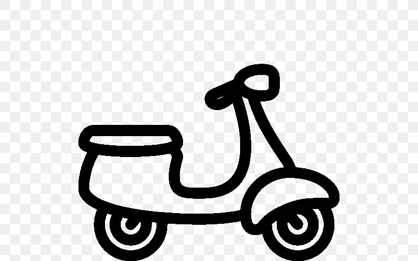Scooter Honda Motorcycle Vehicle, PNG, 512x512px, Scooter, Area, Artwork, Bicycle, Black And White Download Free
