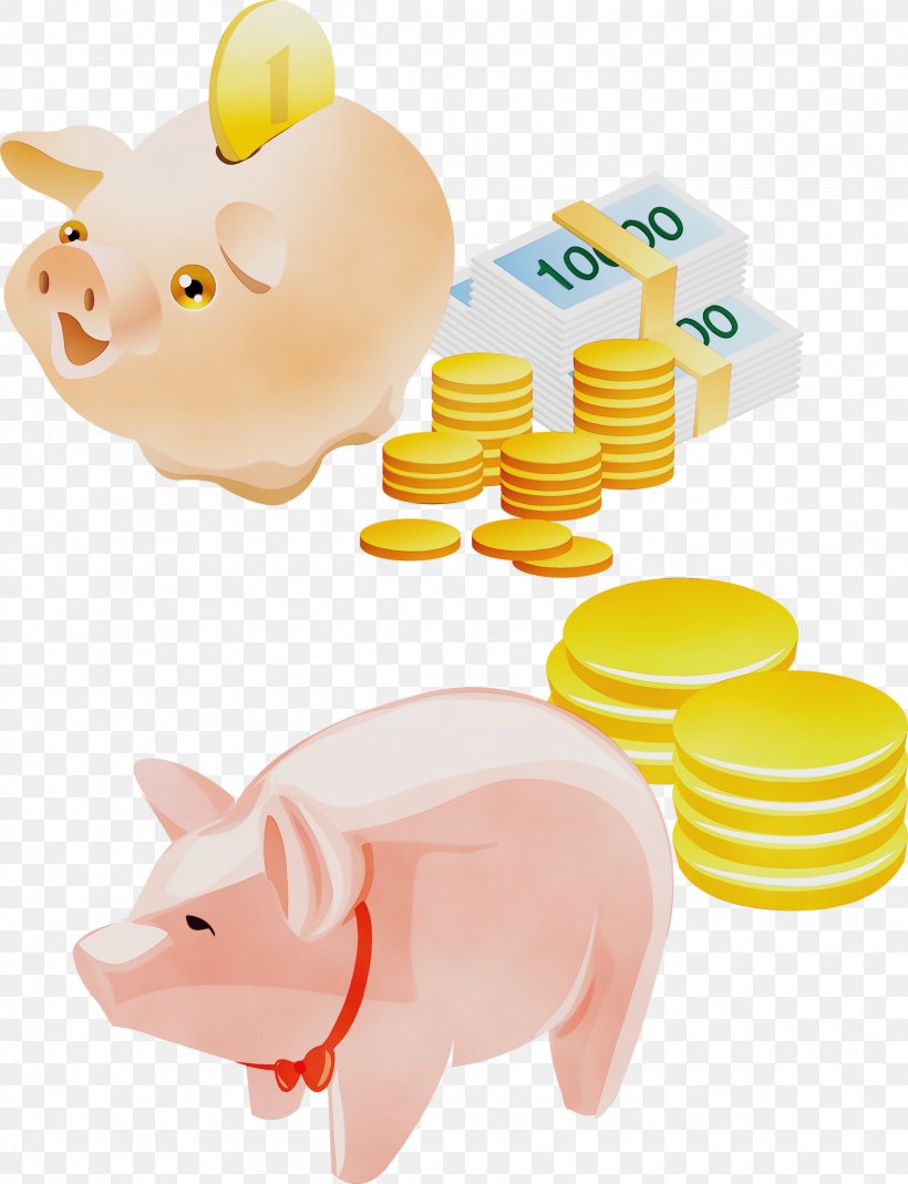 Piggy Bank, PNG, 2300x3000px, Watercolor, Animal Figure, Cartoon, Domestic Pig, Money Download Free