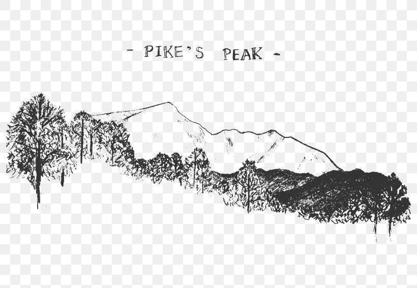 Pikes Peak Garden Of The Gods Drawing Clip Art, PNG, 800x566px, Pikes Peak, Black And White, Branch, Colorado, Drawing Download Free